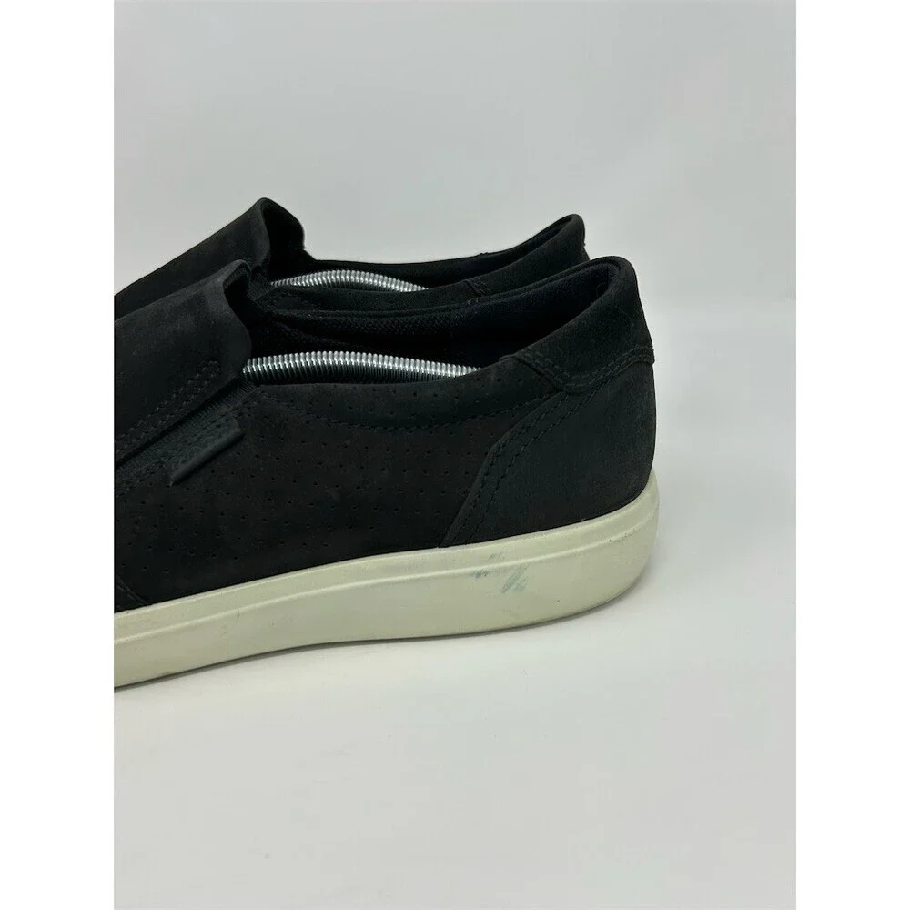 ECCO Soft 7 Slip-On Sneakers Men's Black Casual Shoes White Sole Size 15